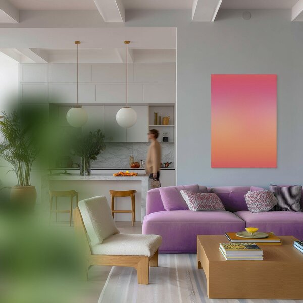 Dipinto stampato dipinto su tela 70x100 cm Pink Aura – Styler