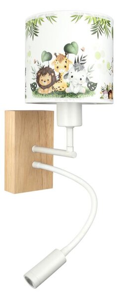 Brilagi - Lampada LED flessibile BOBO WOOD 1xE27/25W/230V + LED/3W rovere/bianco/verde/giungla