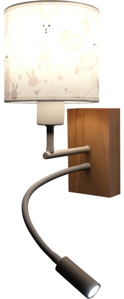Brilagi - Lampada LED flessibile BOBO WOOD 1xE27/25W/230V + LED/3W rovere/bianco/coniglietti
