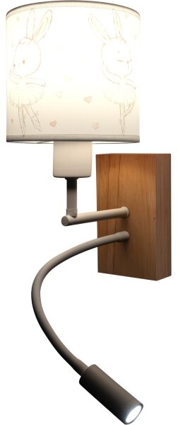 Brilagi - Lampada LED Flex. BOBO WOOD 1xE27/25W/230V + LED/3W rovere/bianco/coniglietti