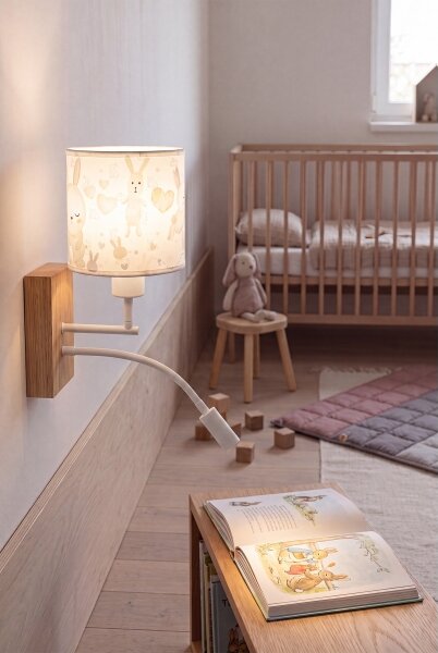 Brilagi - Lampada LED flessibile BOBO WOOD 1xE27/25W/230V + LED/3W rovere/bianco/coniglietti