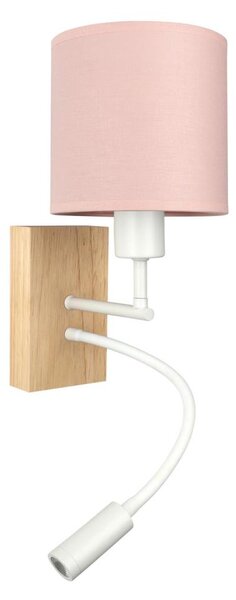 Brilagi - Lampada LED flessibile BOBO WOOD 1xE27/25W/230V + LED/3W rovere/bianco/rosa