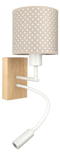 Brilagi - Lampada LED Flex BOBO WOOD 1xE27/25W/230V + LED/3W rovere/bianco/beige/a pois