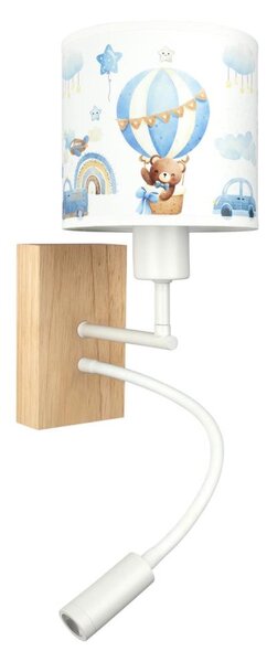 Brilagi - Lampada LED Flex. BOBO WOOD 1xE27/25W/230V + LED/3W rovere/bianco/blu/orsetto