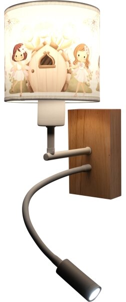 Brilagi - Lampada LED Flex. BOBO WOOD 1xE27/25W/230V + LED/3W rovere/bianco/rosa/fate
