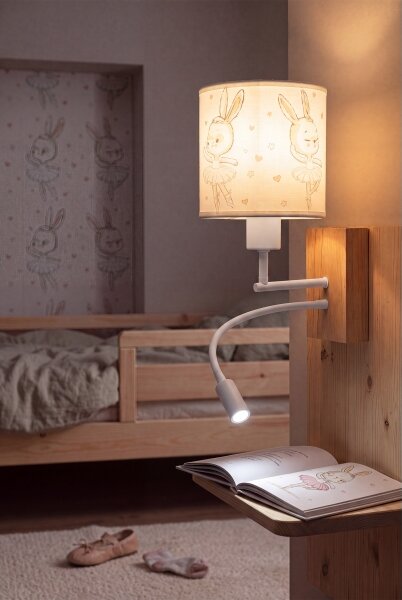 Brilagi - Lampada LED Flex. BOBO WOOD 1xE27/25W/230V + LED/3W rovere/bianco/coniglietti
