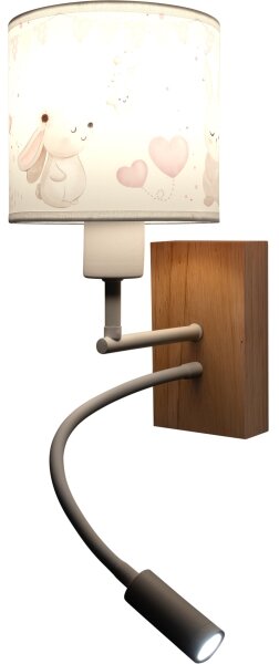 Brilagi - Lampada LED Flex. BOBO WOOD 1xE27/25W/230V + LED/3W rovere/bianco/crema./regale