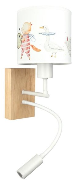 Brilagi - Lampada LED flessibile BOBO WOOD 1xE27/25W/230V + LED/3W rovere/bianco/animaletti