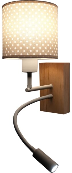 Brilagi - Lampada LED Flex BOBO WOOD 1xE27/25W/230V + LED/3W rovere/bianco/beige/a pois