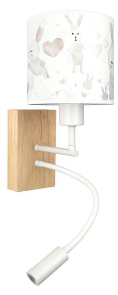 Brilagi - Lampada LED flessibile BOBO WOOD 1xE27/25W/230V + LED/3W rovere/bianco/coniglietti