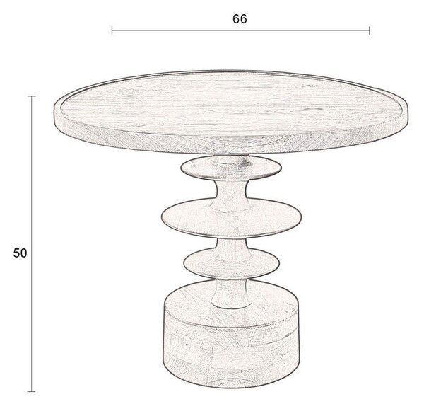 Tavolino da salotto rotondo colore naturale scuro in mango massiccio ø 66 cm Cath – Dutchbone
