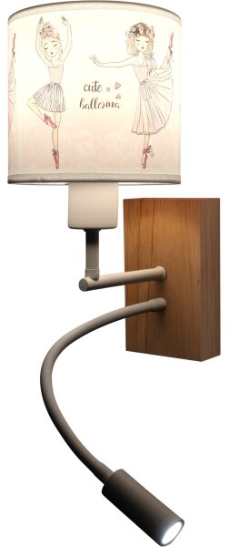 Brilagi - Lampada LED Flex. BOBO WOOD 1xE27/25W/230V + LED/3W rovere/bianco/rosa confezione