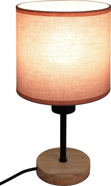 Brilagi - Lampada da tavolo BOBO WOOD 1xE27/25W/230V rovere/nero/rosa
