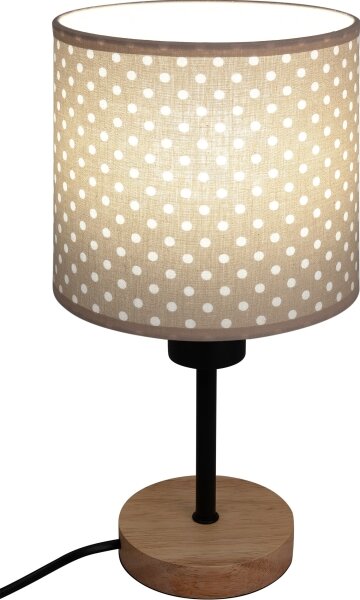 Brilagi - Lampada da tavolo BOBO WOOD 1xE27/25W/230V rovere/nero/beige/pois