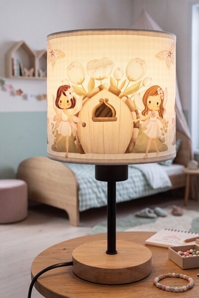Brilagi - Lampada da tavolo BOBO WOOD 1xE27/25W/230V rovere/nero/bianco/rosa/fate