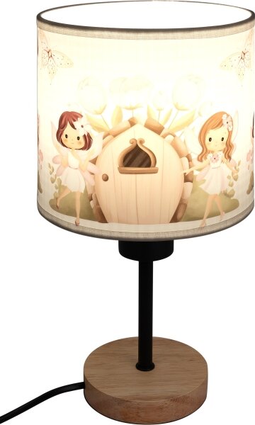 Brilagi - Lampada da tavolo BOBO WOOD 1xE27/25W/230V rovere/nero/bianco/rosa/fate
