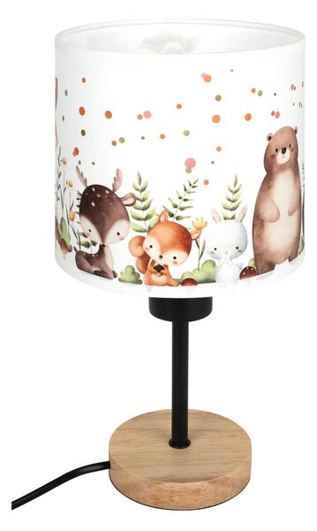 Brilagi - Lampada da tavolo BOBO WOOD 1xE27/25W/230V rovere/nera/bianca/con animaletti