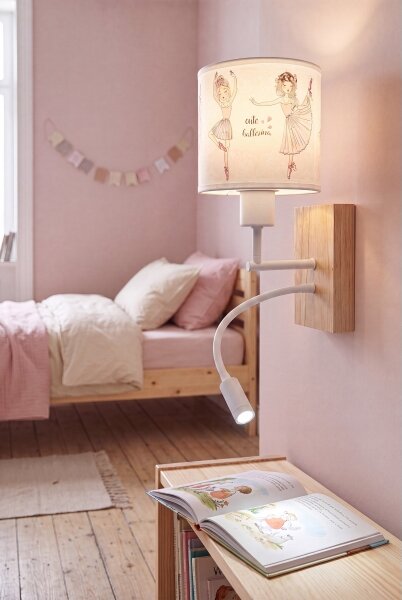 Brilagi - Lampada LED Flex. BOBO WOOD 1xE27/25W/230V + LED/3W rovere/bianco/rosa confezione
