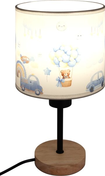 Brilagi - Lampada da tavolo BOBO WOOD 1xE27/25W/230V rovere/nera/bianca/blu/orsetti