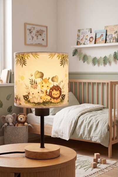 Brilagi - Lampada da tavolo BOBO WOOD 1xE27/25W/230V rovere/nero/bianco/verde/giungla