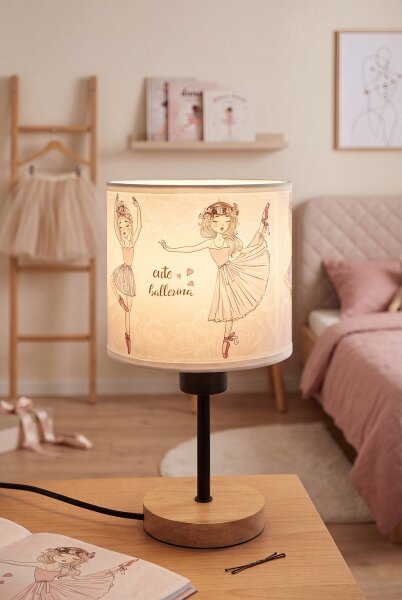 Brilagi - Lampada da tavolo BOBO WOOD 1xE27/25W/230V rovere/nera/bianca/rosa/rosa ballerina