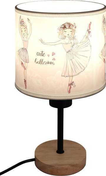 Brilagi - Lampada da tavolo BOBO WOOD 1xE27/25W/230V rovere/nera/bianca/rosa/rosa ballerina