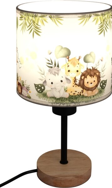 Brilagi - Lampada da tavolo BOBO WOOD 1xE27/25W/230V rovere/nero/bianco/verde/giungla