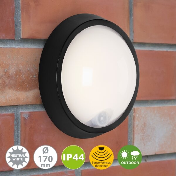 Briloner 3352-015 - Lampada da esterno a LED con sensore HELSINKI LED/12W/230V IP44