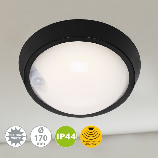 Briloner 3352-015 - Lampada da esterno a LED con sensore HELSINKI LED/12W/230V IP44