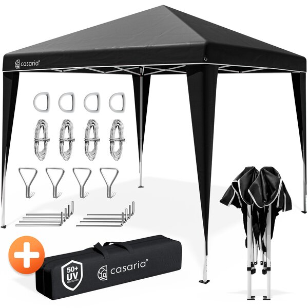 CASARIA® Padiglione Capri 3x3m Pieghevole Pop-Up Impermeabile per Giardino Tenda per Feste Fissa Nero