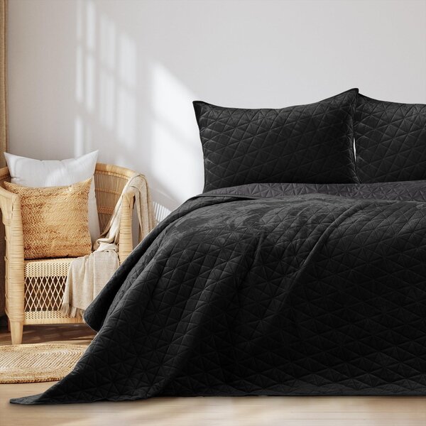 Copripiumino reversibile, 260x280 cm - Motivo geometrico nero