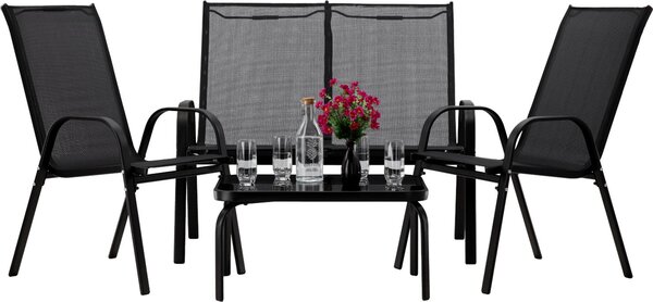 Set da giardino in metallo ADRIANNA - nero