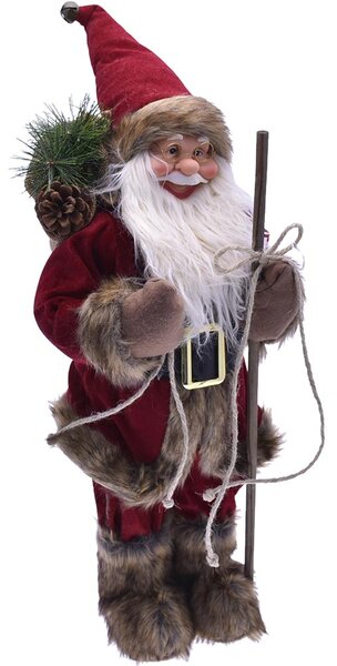 Babbo Natale Nordico 80 cm in Plastica Vestiti in Tessuto Decorazione Natalizia