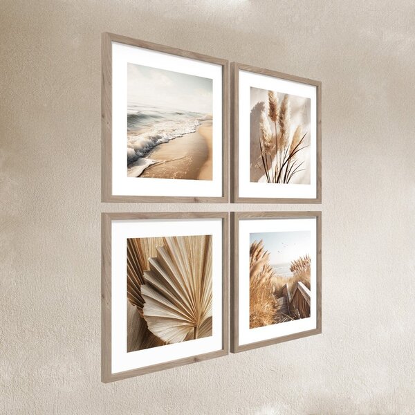 Set di dipinti stampati con cornice inclusa 4 pz 30x30 cm Boho Dreams – Styler