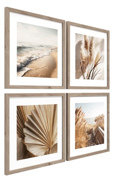 Set di dipinti stampati con cornice inclusa 4 pz 30x30 cm Boho Dreams – Styler
