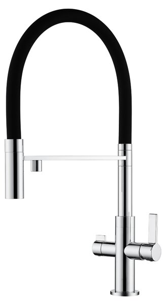 Miscelatore da cucina Ausmann Claridge a 3 vie con bocca flessibile e acqua filtrata – Acciaio inossidabile - 1208970505