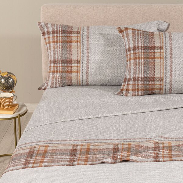 Completo Lenzuola SINGOLO Cottage AMBRA Cotone Caleffi