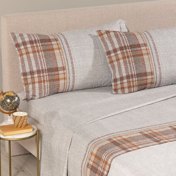 Completo Lenzuola SINGOLO Cottage AMBRA Cotone Caleffi