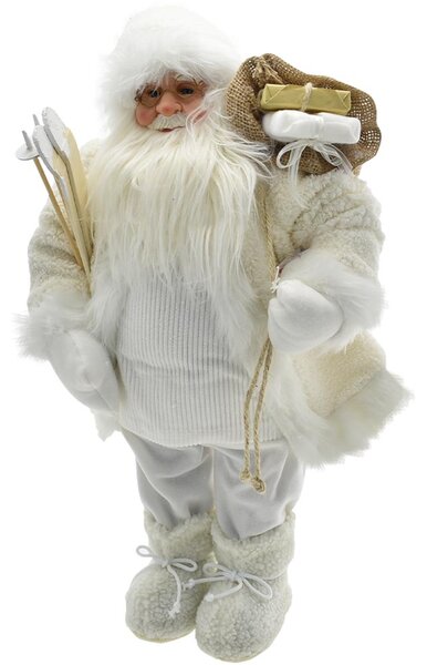 Babbo Natale Classico 45 cm in Plastica Vestiti in Tessuto Decorazione Natalizia