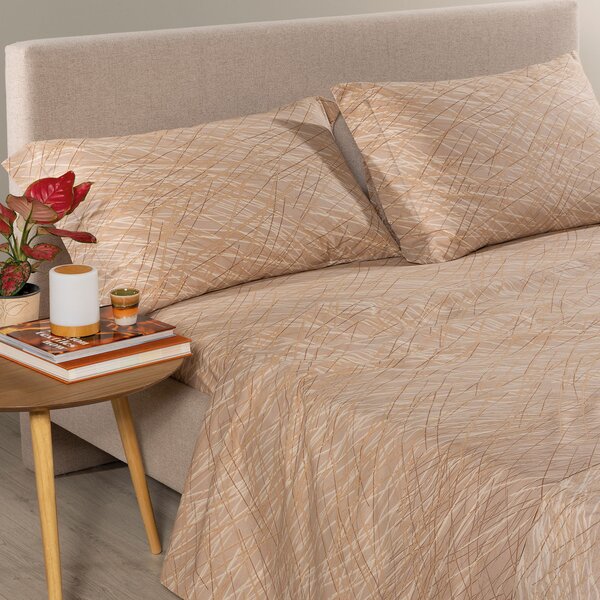 Completo Lenzuola PIAZZA E MEZZA Notting BISCOTTO Cotone Caleffi