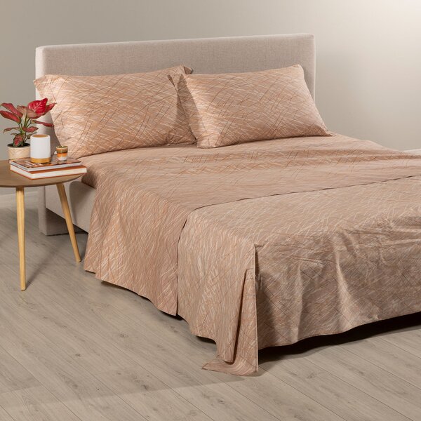 Completo Lenzuola PIAZZA E MEZZA Notting BISCOTTO Cotone Caleffi