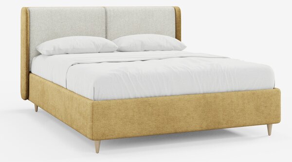 VALKIRIA letto imbottito bicolore con vano contenitore - cuscini schie