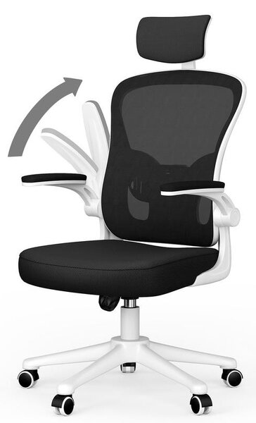 Sedia da ufficio ergonomica, sedia da scrivania regolabile in altezza, sedia da scrivania con braccioli ribaltabili, sedia girevole, sedie da ufficio con funzione oscillante, fino a 150 kg