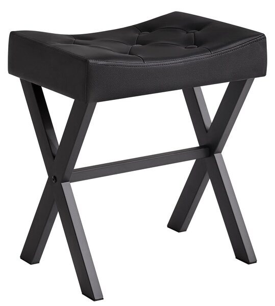 Comò multifunzionale per il trucco con pouf a forma di U - Nero