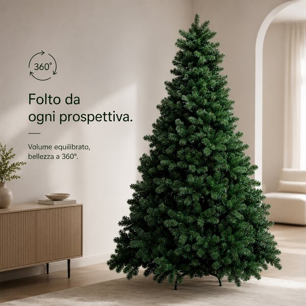 Albero di Natale Canada 180 cm Verde Decorazione Addobbo Natalizia Foltissima