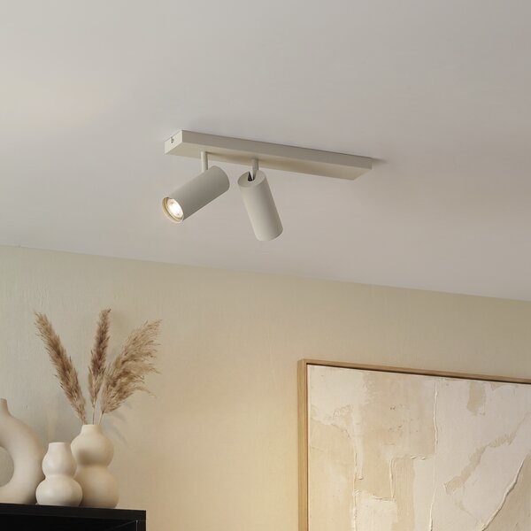 Faretto da soffitto moderno beige 2 luci regolabile - Renna