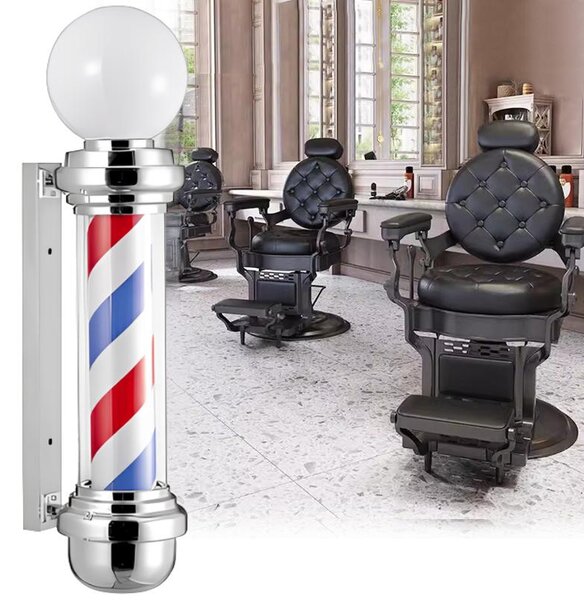 Plafon colonna lampada LED barbershop insegna pubblicitaria salone 81,5 cm