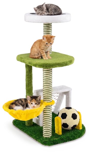 Albero per gatti KOMFOTTEU, altezza 100 cm, design a tema calcistico, ideale per gatti domestici