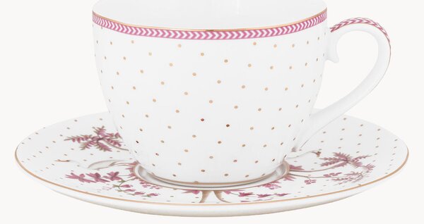 Tazza e piattino in porcellana Jolie Dots