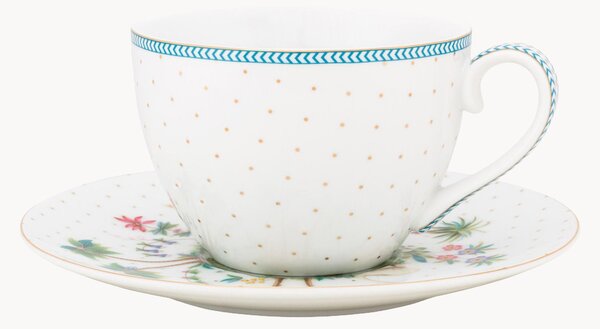Tazza e piattino in porcellana Jolie Dots